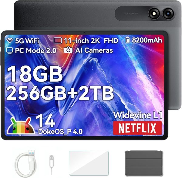 Blackview Tablica 11" Android - 18GB RAM - 256GB  (1TB TF) - 2K FHD - 13MP * 8MP -  5G WiFi - Bluetooth 5.0