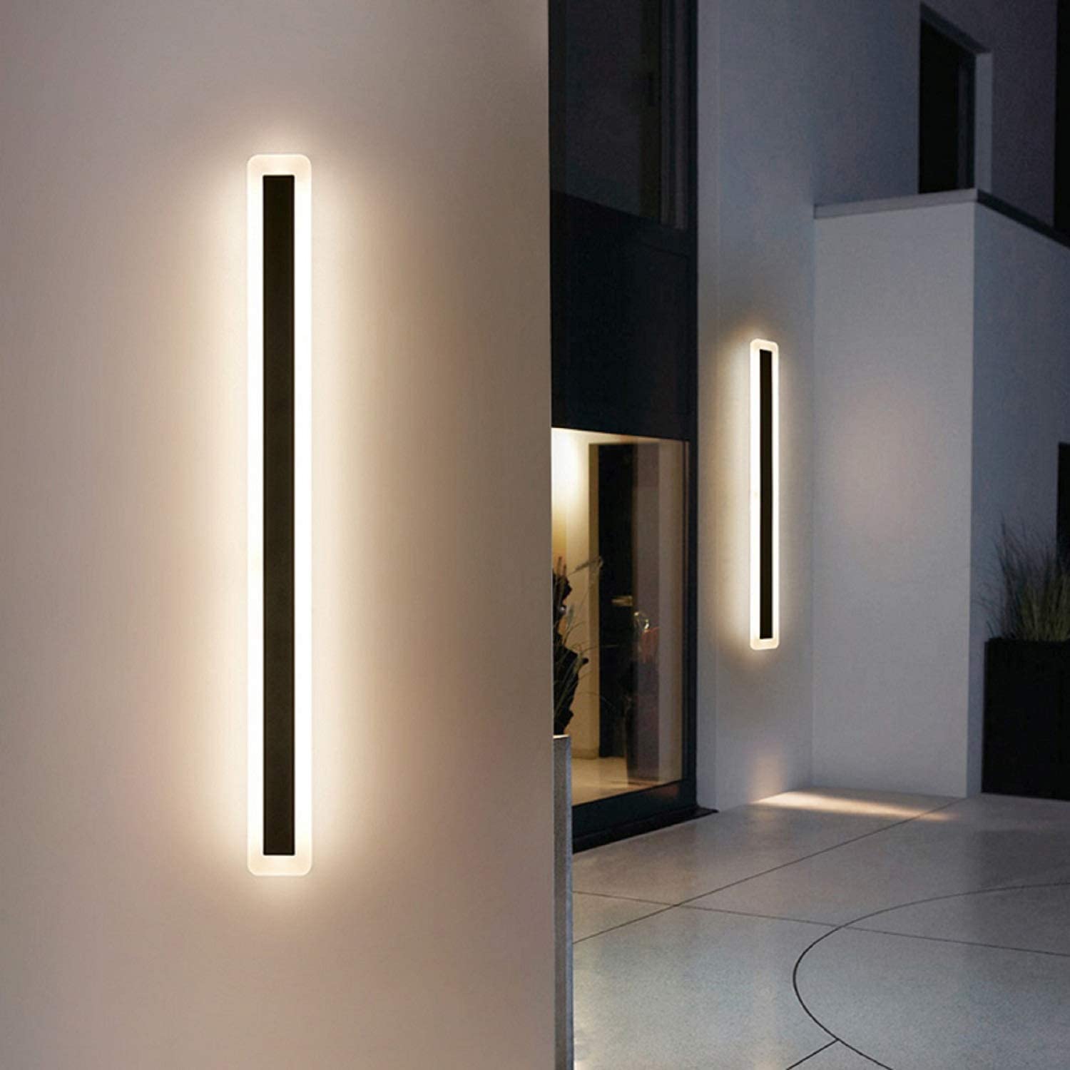 Moderna črna LED stenska svetilka 24W, 80 cm, notranja/zunanja 3 Moderna črna LED stenska svetilka 24W, 80 cm, notranja/zunanja - slika 3