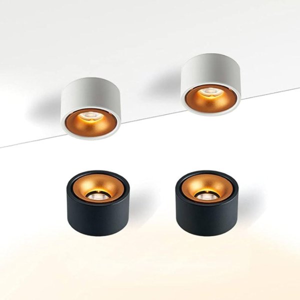Nadgradni okrogli LED reflektor 10W 3000K črno/zlat – luksuzna stropna svetilka z toplim sijajem 1 Nadgradni okrogli LED reflektor 10W 3000K črno/zlat – luksuzna stropna svetilka z toplim sijajem