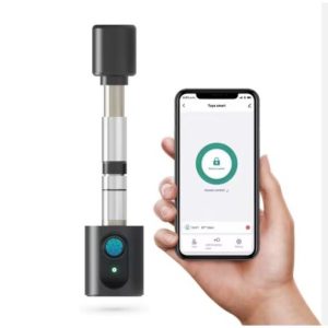 Pametna cilindrična ključavnica - APP Tuya + bluetooth + odtis + IC kartica + ključ - črna