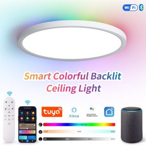 TUYA WiFi pametna LED stropna svetilka 40 cm – RGB, Alexa glasovno upravljanje in daljinski upravljalnik