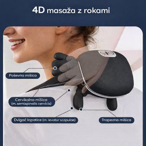 4D masažer za vrat – električni prenosni masažer za sprostitev napetosti in bolečin